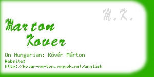 marton kover business card
